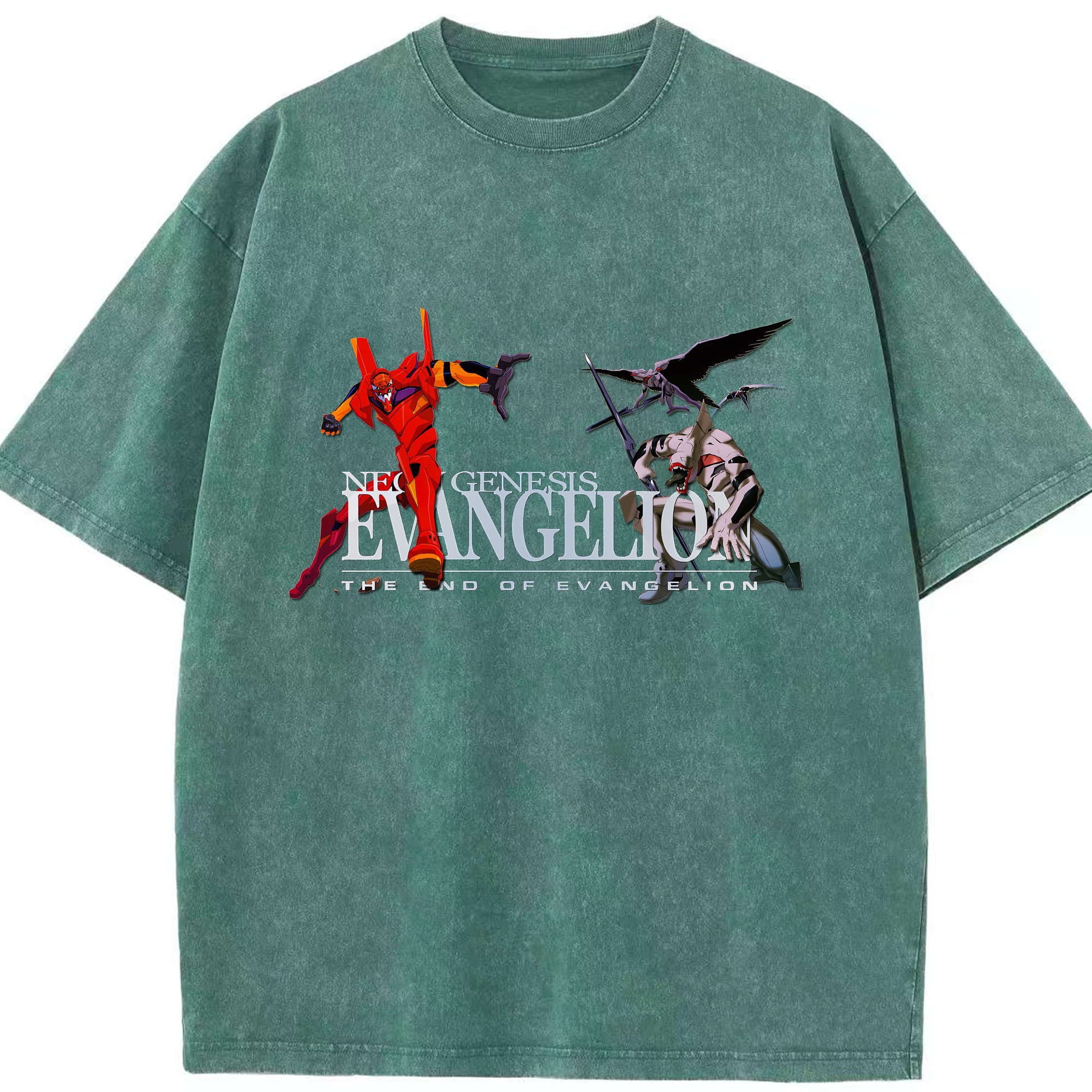 （画像用） EVA 新世紀エヴァンゲリオン 綿100% ヴィンテージ風 半袖Tシャツ（フロントプリント）